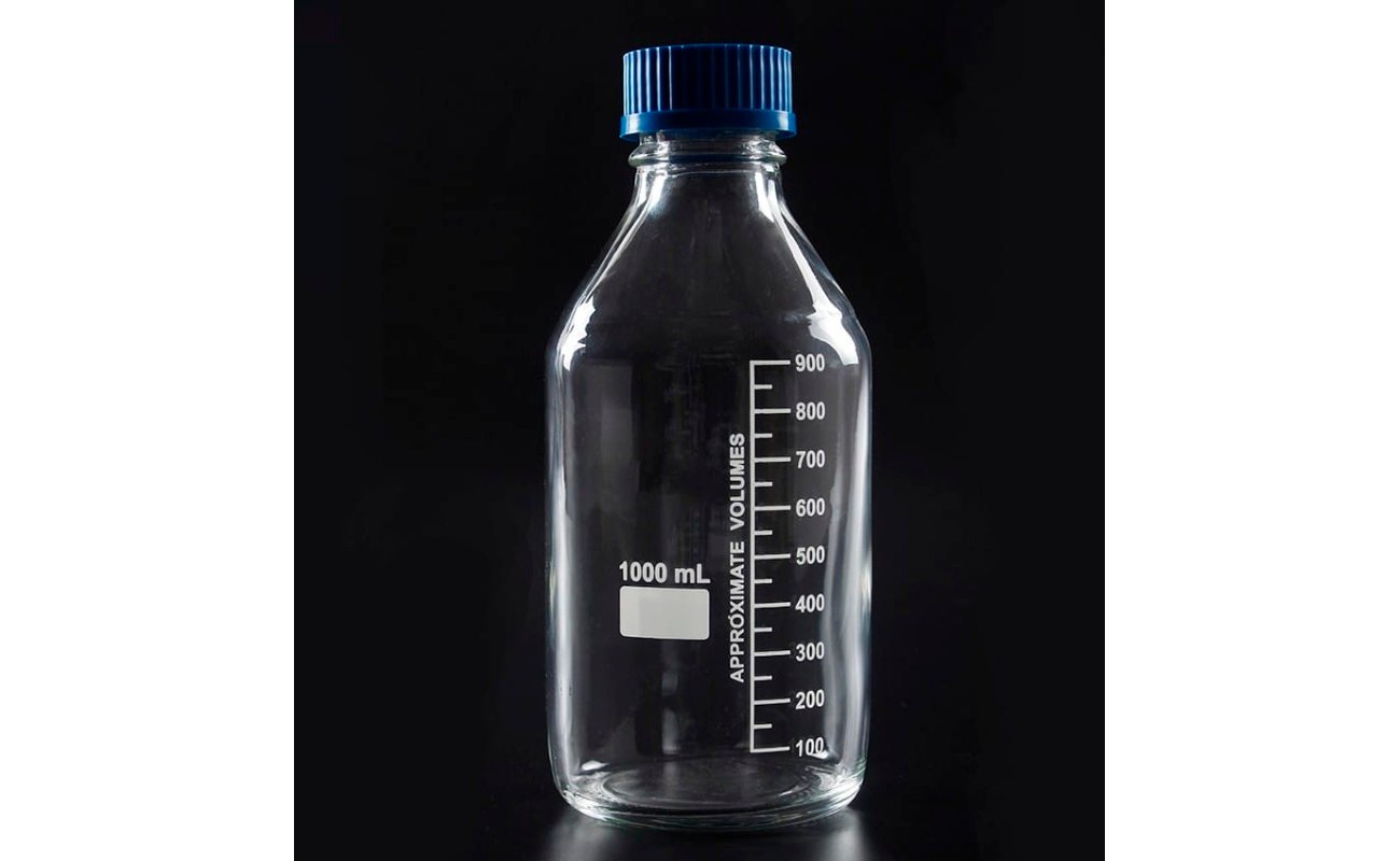 laboratory bottles, 500ml, with blue screw cap