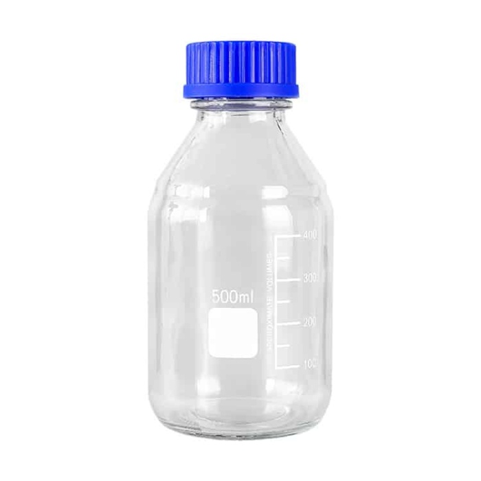 laboratory bottles, 500ml, with blue screw cap