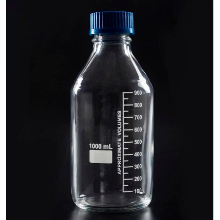 laboratory bottles, 500ml, with blue screw cap