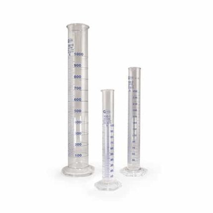 measuring cylinders, glass, spouted, 2000 ml, hex base, grade a