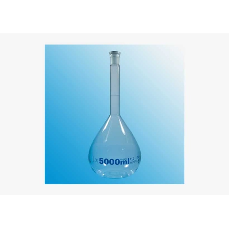 Volumetric Flasks, 5000 ml, NS 34, Grade A., with ISO Lot Certificate