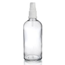 dropper bottle clear glass, white pipette lid