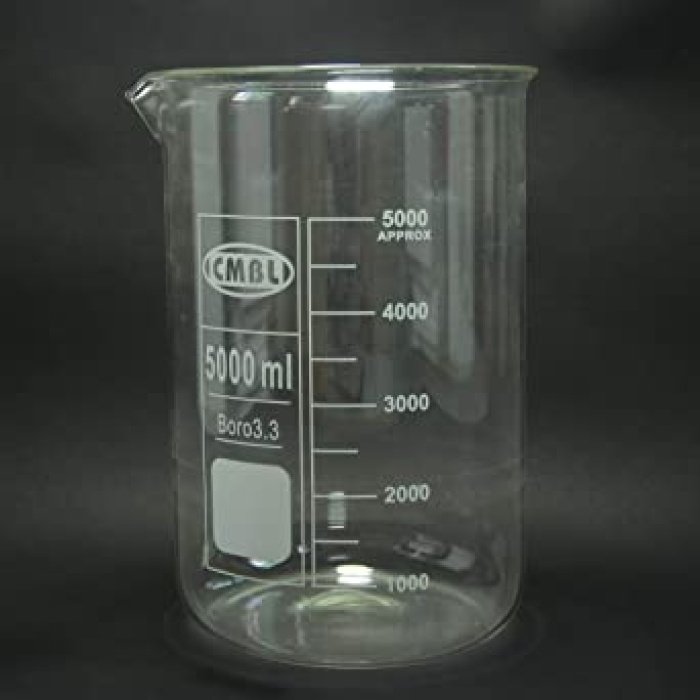 beakers, glass, low form, 5000 ml