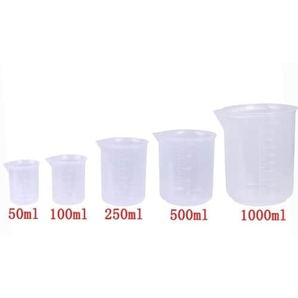 beakers, plastic